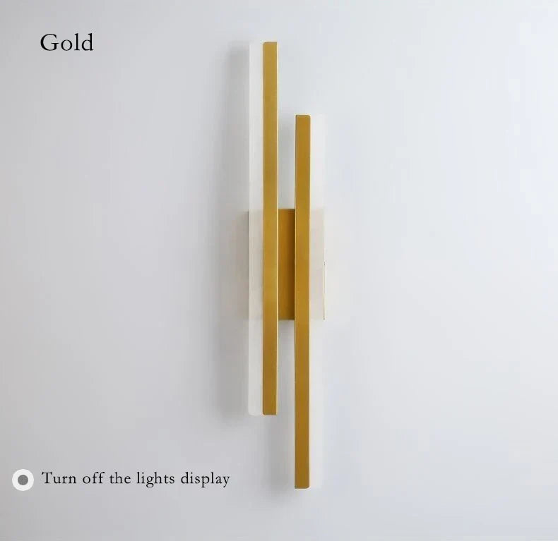 BowLift | Modern LED Wall Lamp: Black/Gold Acrylic Room Decoration Light