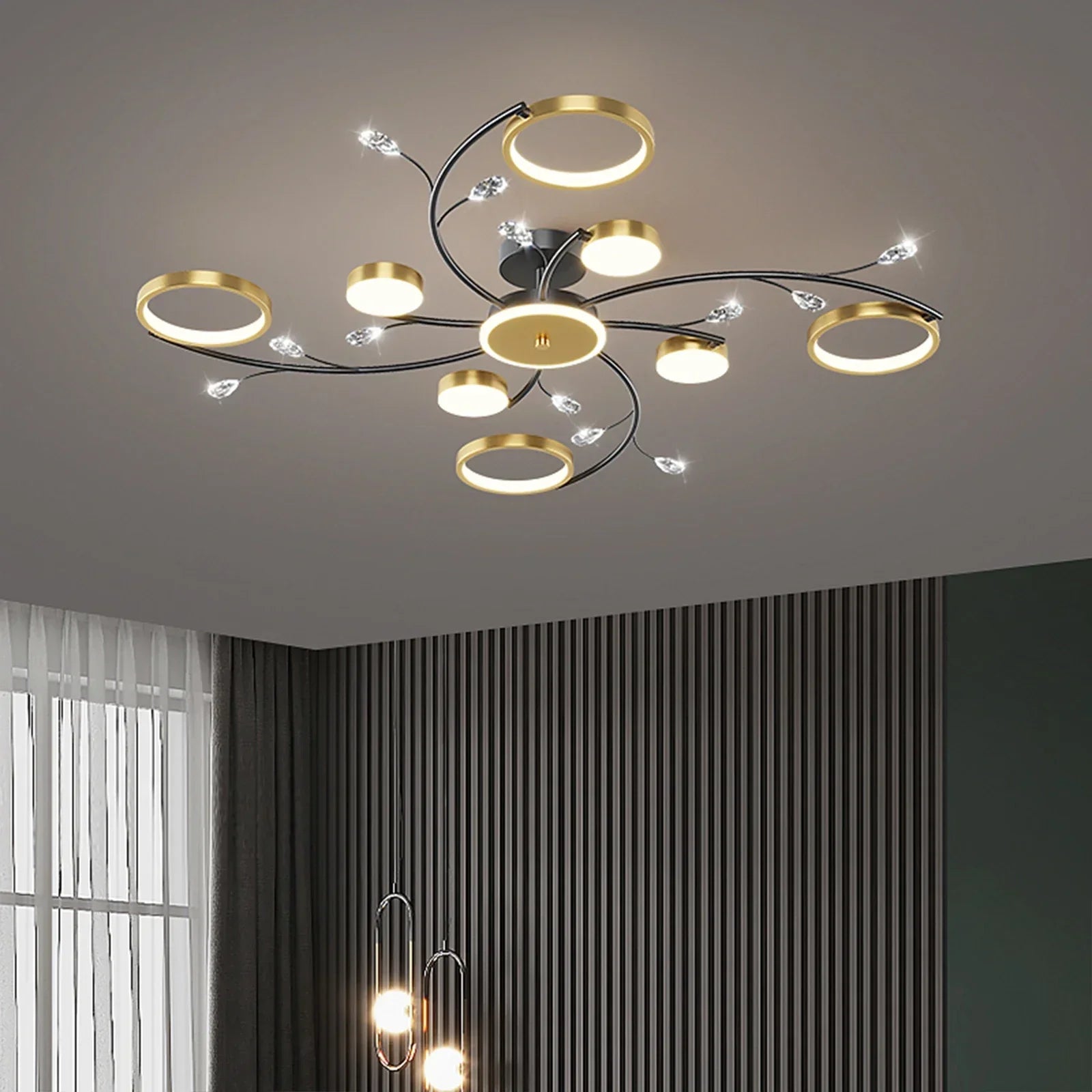 BowLift | GlowDrape Dimmable Pendant Light | Modern Design | LED Light with Variable Brightness | Perfect for Living & Dining Room