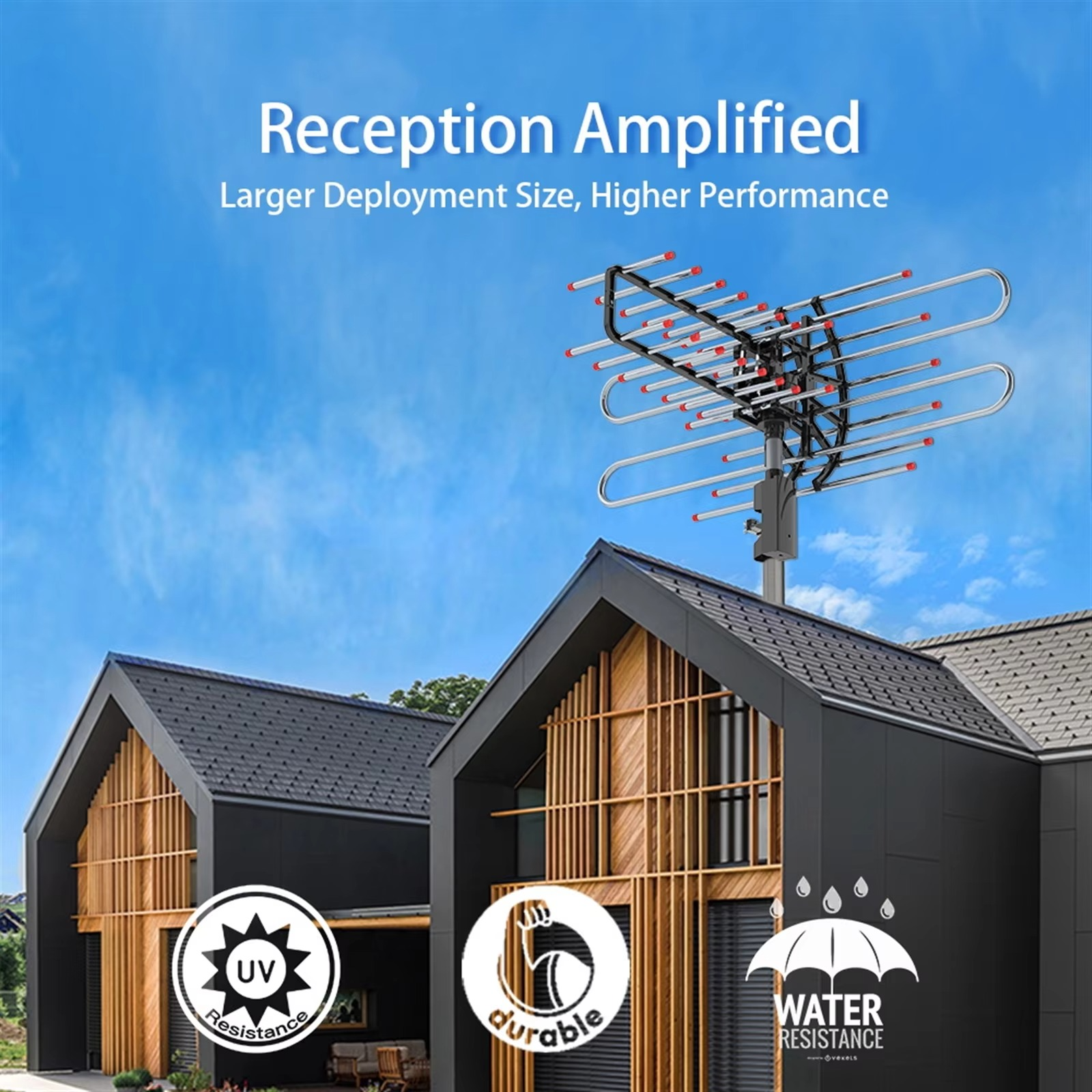 BowLift | 360° Rotating Dual Frequency Outdoor TV Antenna with Dual Outputs