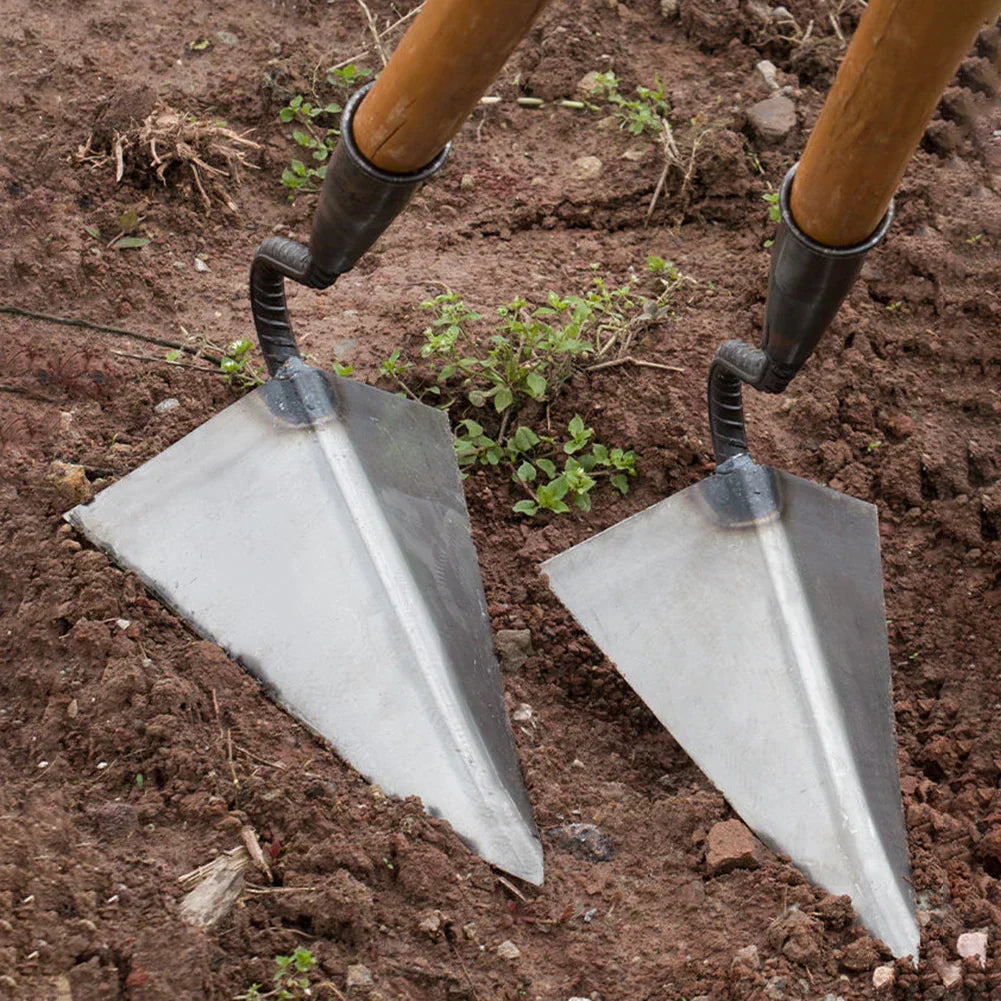 BowLift | RootRaptor Triangle Hoe | Forged Manganese Steel | Sharp & Ergonomic | For Weeding & Seed Furrows