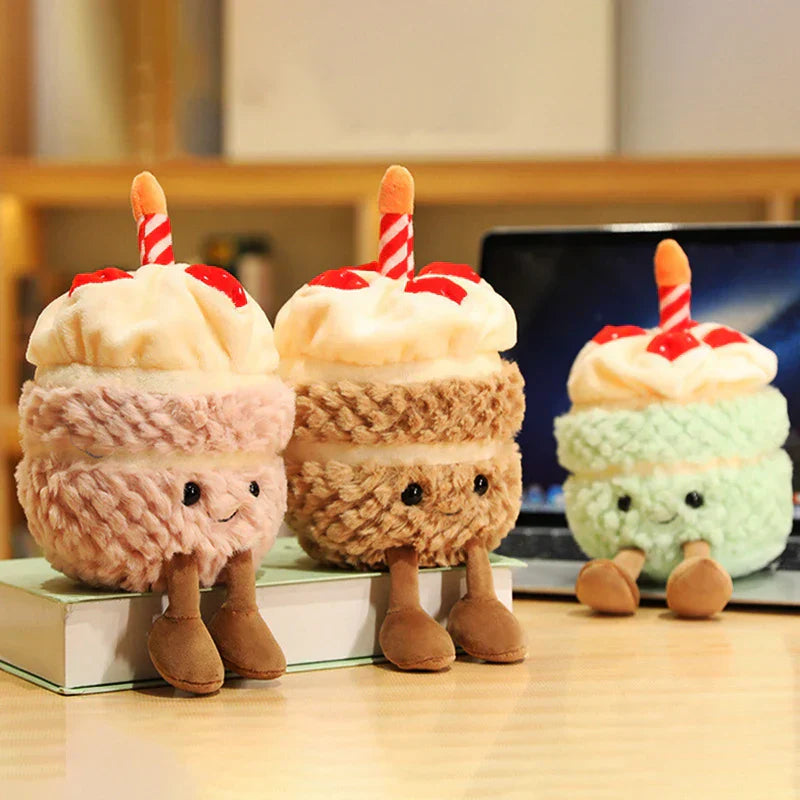 BowLift | Festive Cupcake Plush with Candle – Soft Plush Toy for Kids & Adults