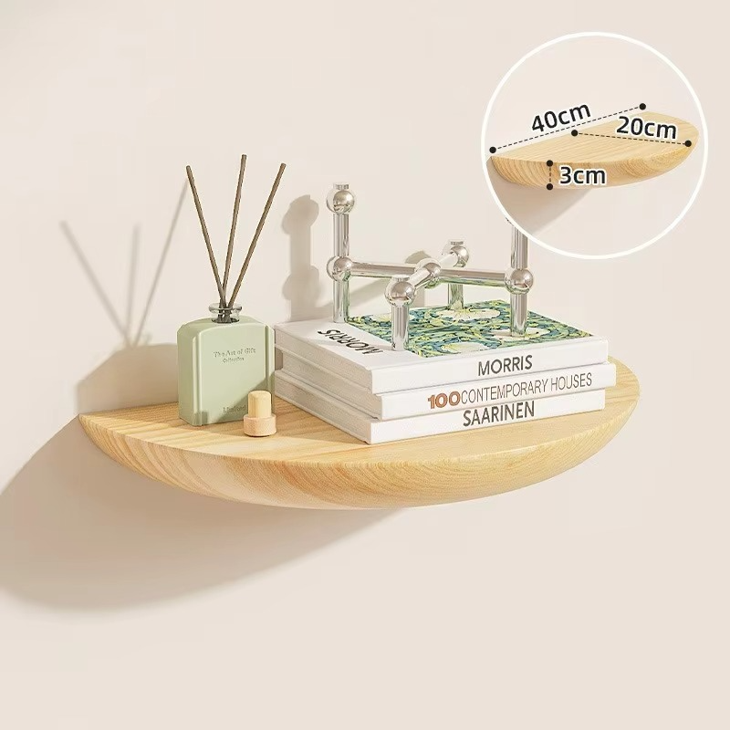 BowLift | Half-Round Wooden Floating Shelf - Modern Wall-Mounted Display for Home & Bathroom