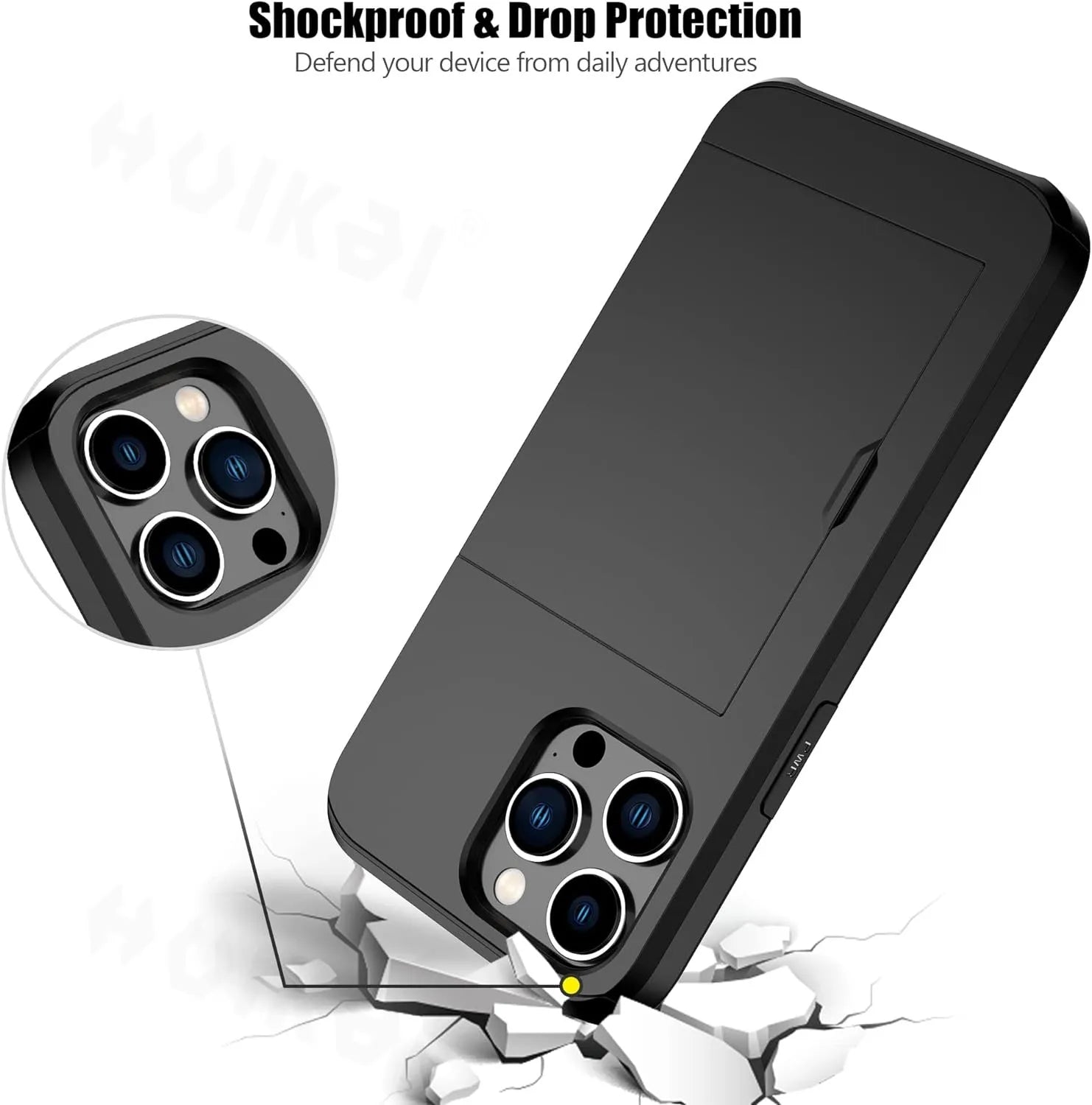 BowLift | LuxShield iPhone Case with Card Holder | Slim Design | Card Storage | Protection & Style