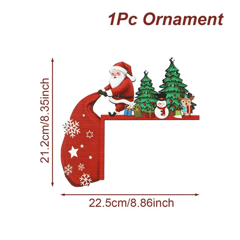 BowLift | Christmas Wooden Decoration FrostiHome | Santa Claus & Snowman | Wooden Door Sign & Corner Decoration | Christmas & New Year 2026