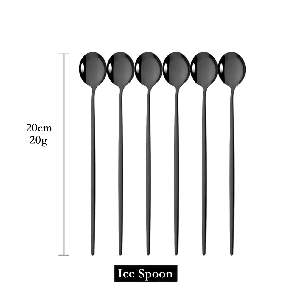 BowLift | Golden 6-piece Long Handle Spoon Set