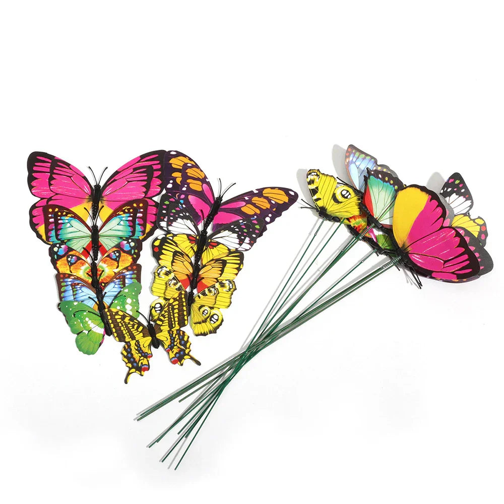 BowLift | Papiluna Garden Stake | 10 Colorful Butterflies | Weatherproof & Decorative | For Bed & Balcony