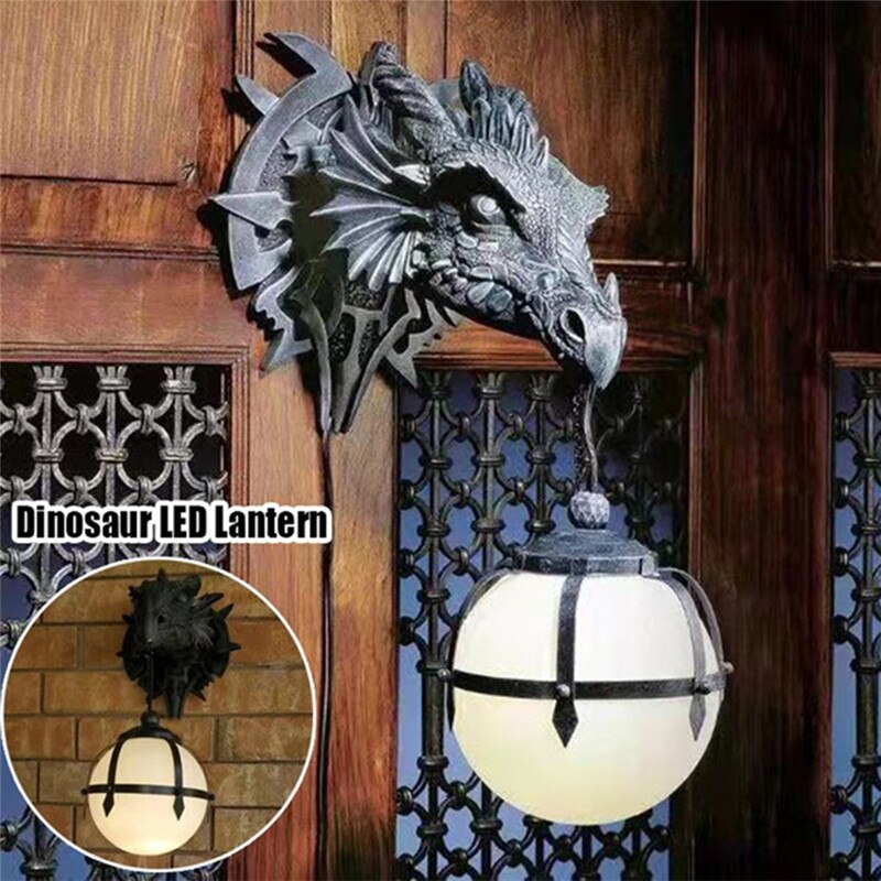 BowLift | LED Lantern with Dragon Head made of Resin for Unique Halloween Decoration