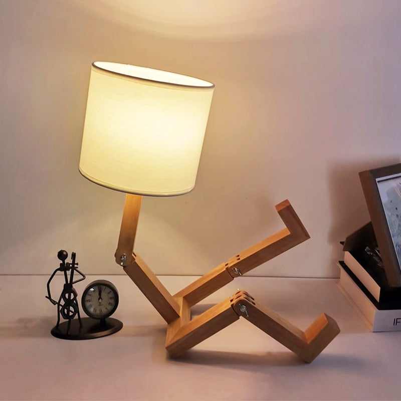 BowLift | Robot Form Wood Table Lamp