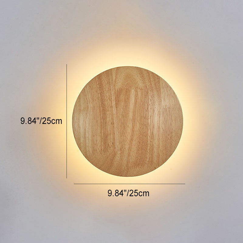 BowLift | Modern Minimalist Round Irregular Oval Wood LED Wall Light Lamp for Living Room
