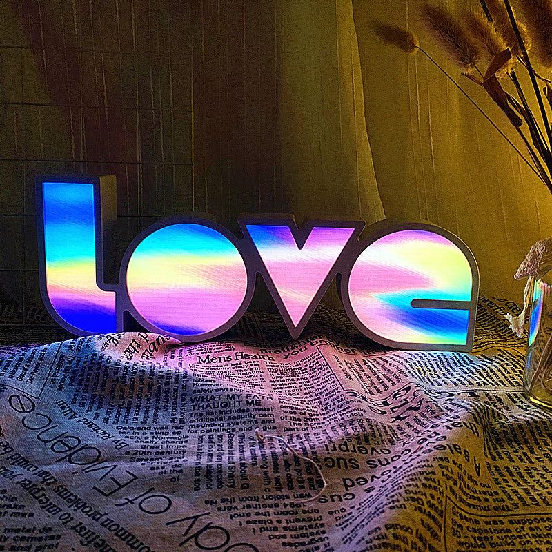 BowLift | Modern Art Deco waterproof PS LOVE letters LED table lamp for the bedroom