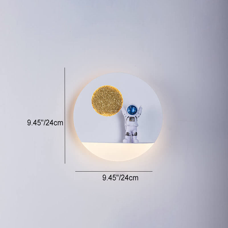 BowLift | Contemporary Creative Iron Resin Round Astronaut LED Wall Light Lamp for Bedroom