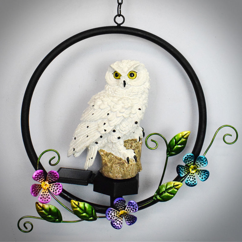 BowLift | European rustic owl solar waterproof outdoor garden pendant lights