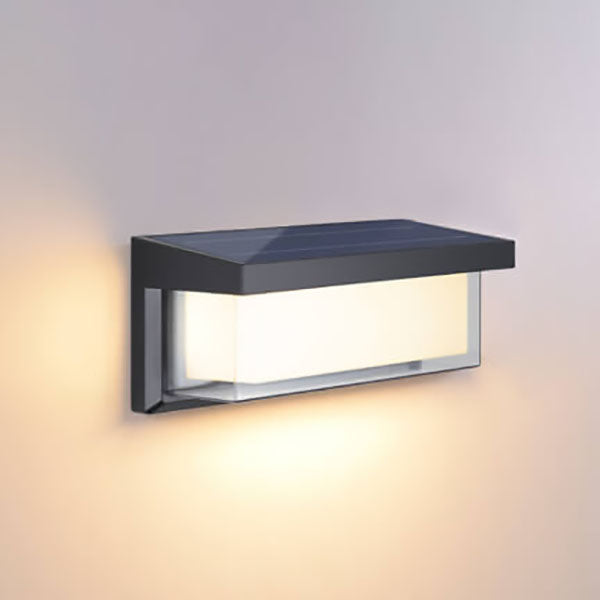 BowLift | Modern Minimalist Solar Rectangle PC LED Outdoor Wall Light Lamp For Outdoor Patio
