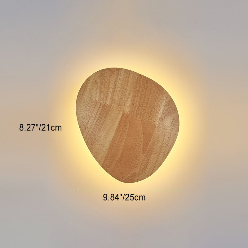 BowLift | Modern Minimalist Round Irregular Oval Wood LED Wall Light Lamp for Living Room