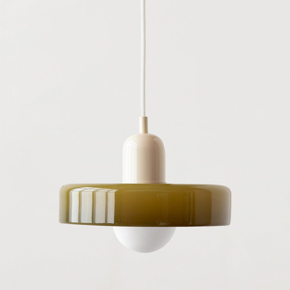 BowLift | Coloured Glass Pendant Light – Elegant Bauhaus-Style Hanging Lamp for Living Room & Dining Area