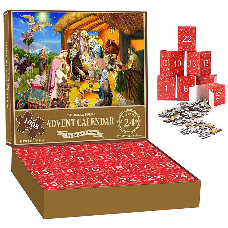 BowLift | 1000PCS Christmas Jigsaw Puzzles Advent Calendar  - Christmas Gift