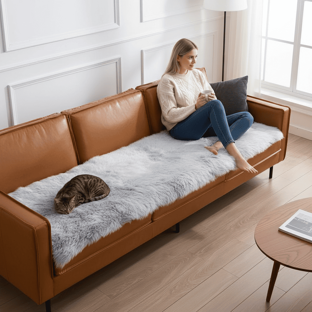 BowLift | Fluffy velvet sofa cover with noble aesthetics