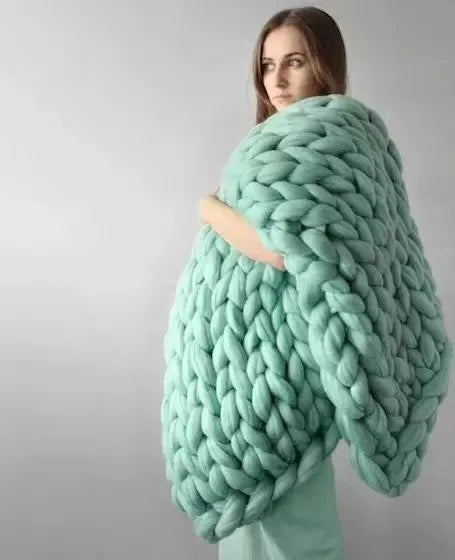 BowLift | Chunky Knit Blanket – Cozy Wool Blanket for Every Room – Soft & Warm – Perfect for Sofa and Bed