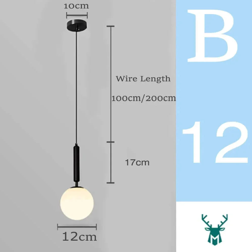 BowLift | Mid-Century Modern Glass Ball Pendant Light