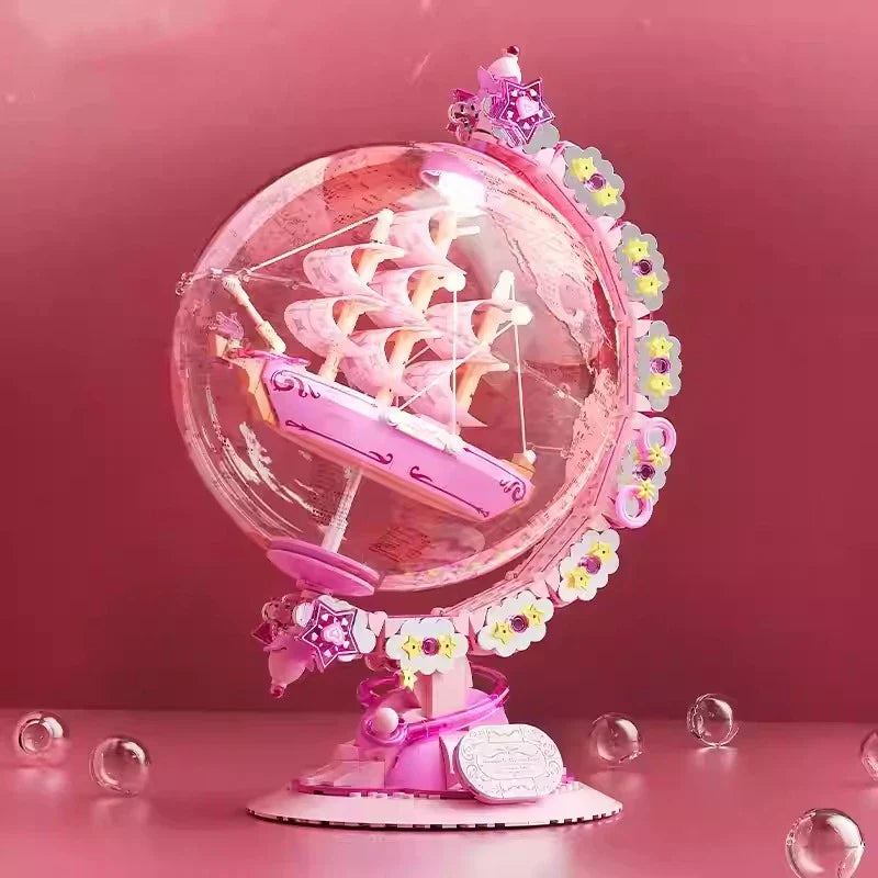 BowLift | Fantasy Dream Pink Sailboat Globe Decor