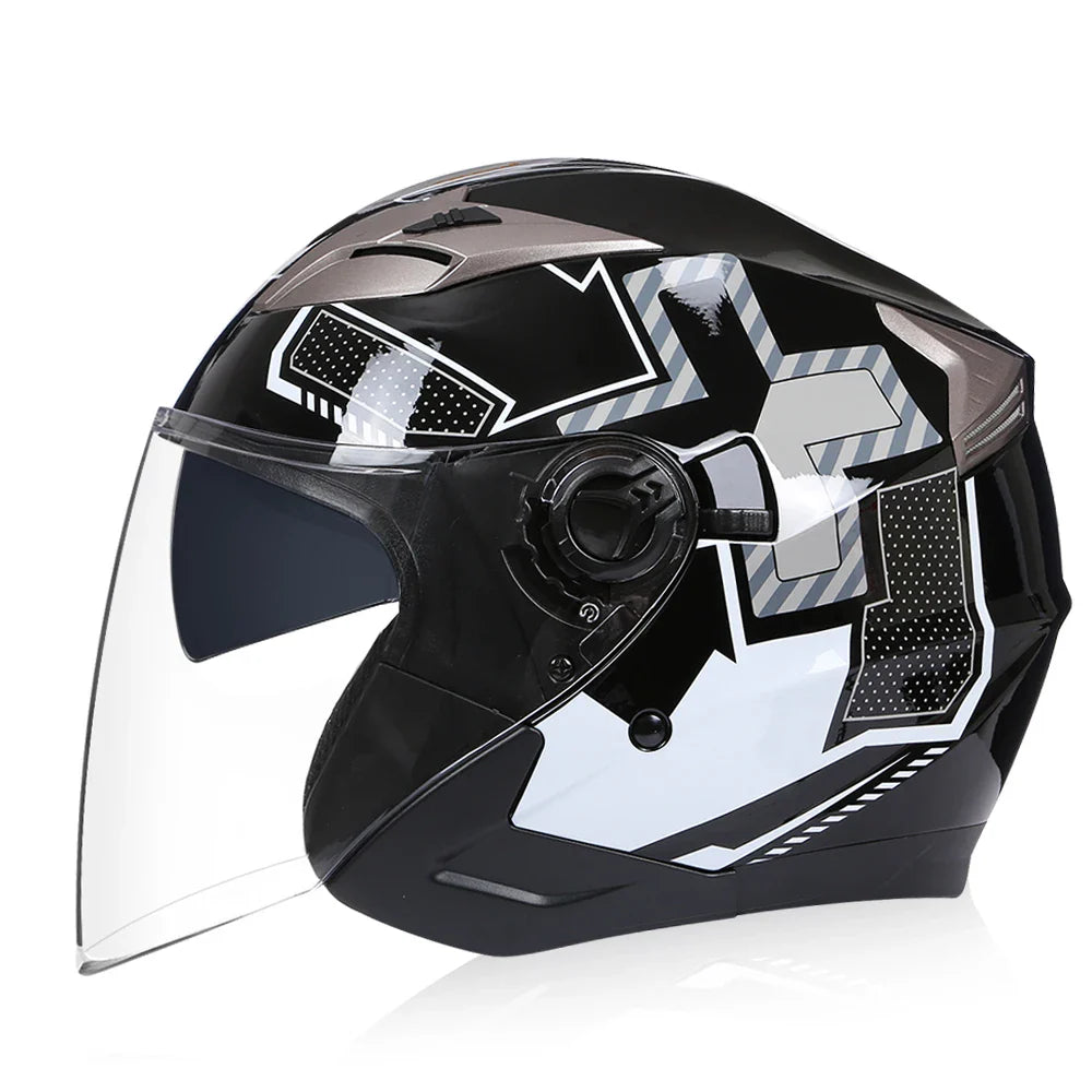BowLift | Half Face Motorcycle Helmet with Double Lens & DOT Safety – RoadGuard