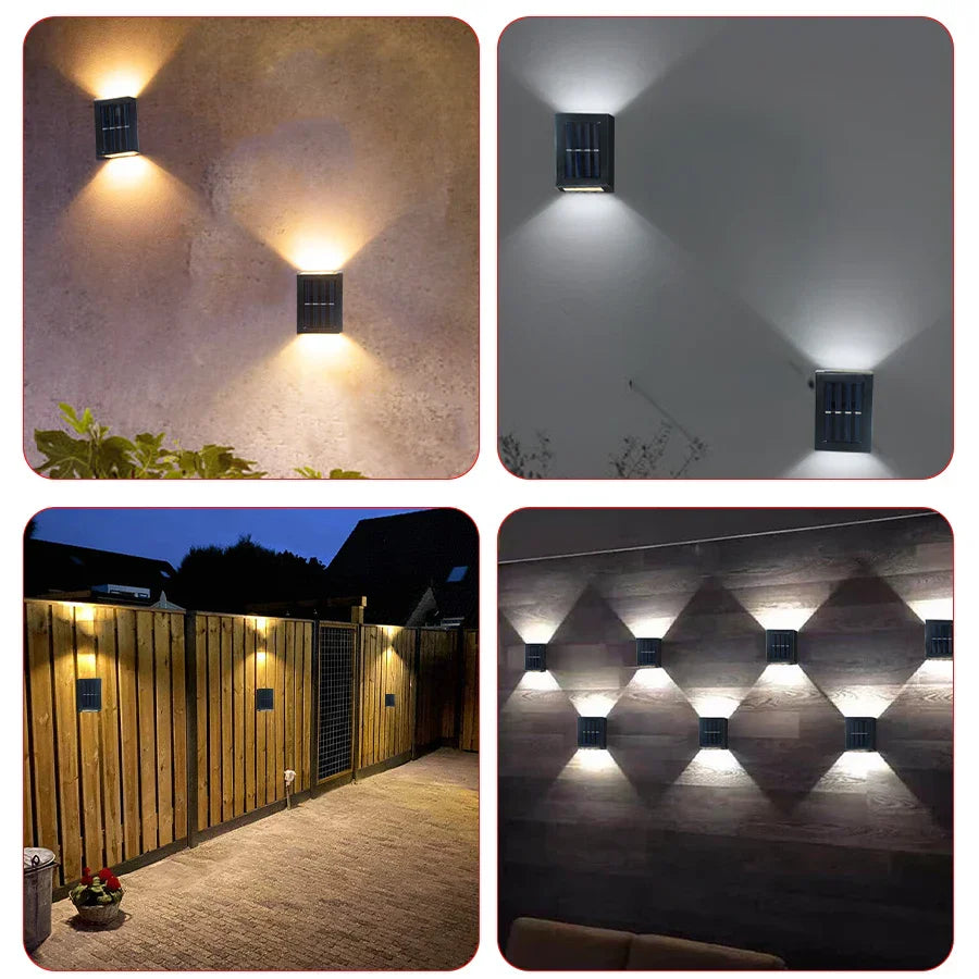 BowLift | Waterproof LED Solar Wall Lamp: Up and Down Lighting for Balcony, Garden, Street and Landscape