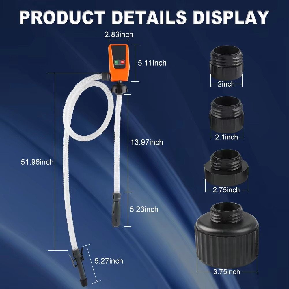 BowLift | Advanced 3.2GPM Auto-stop DC 12V Fuel Transfer Pump with Leak Protection & 4-Tank Adapter