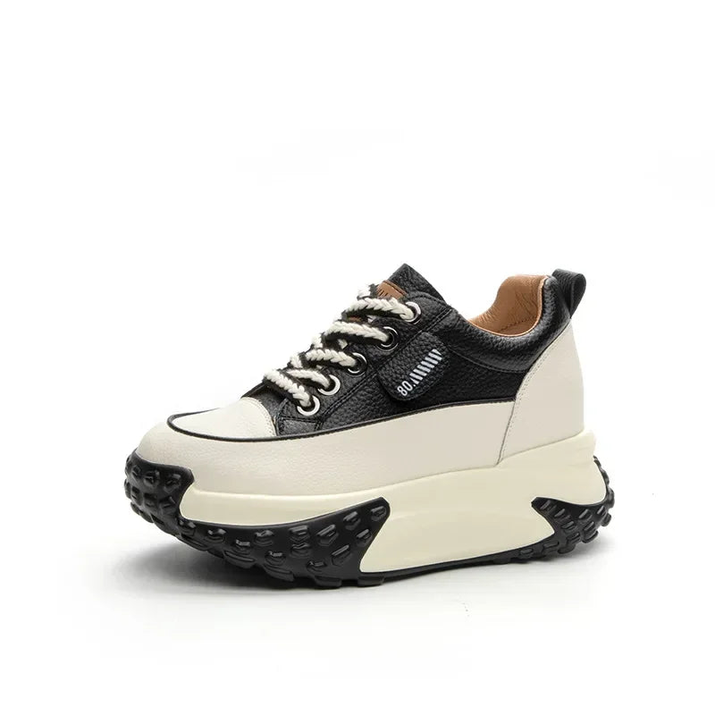 BowLift | 7 cm Platform Wedge Sneakers made of Leather