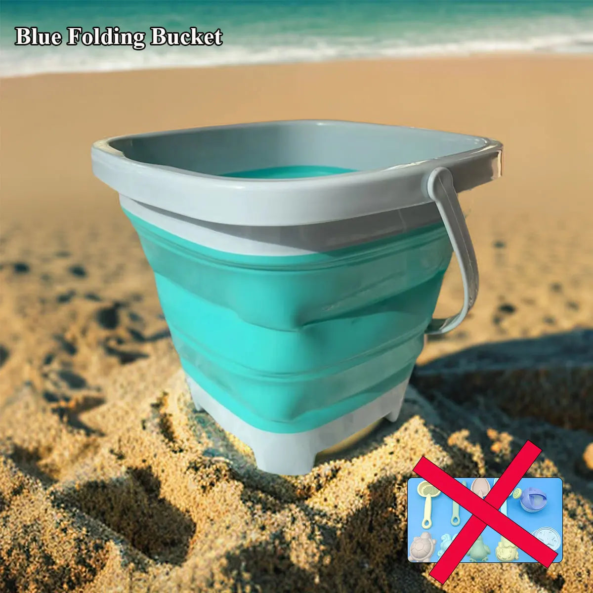 BowLift | PlayaFun Sand play set | Foldable bucket & accessories | Colorful & child-friendly | For beach & garden