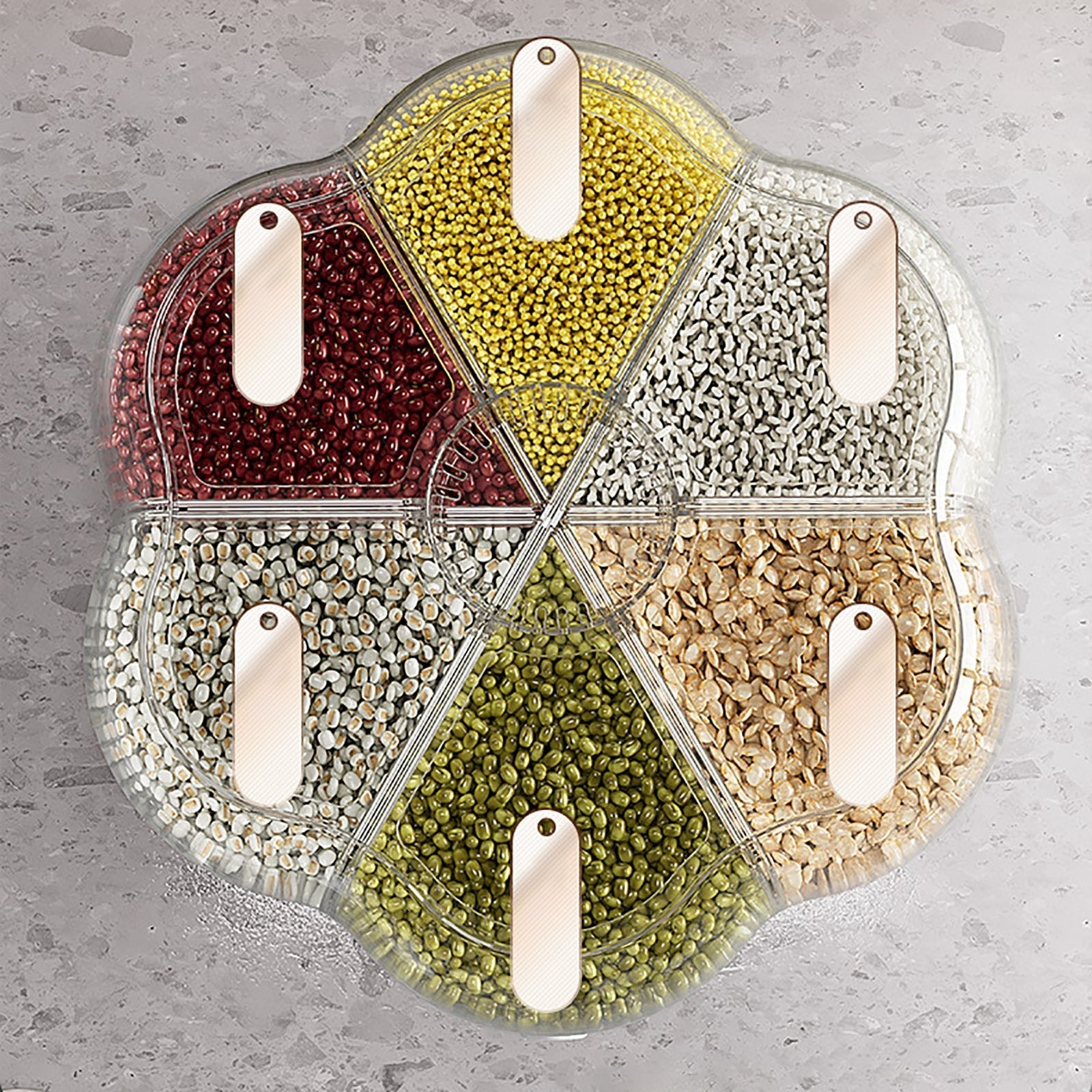 BowLift | 6-Grid Rotating Grain Storage Dispenser