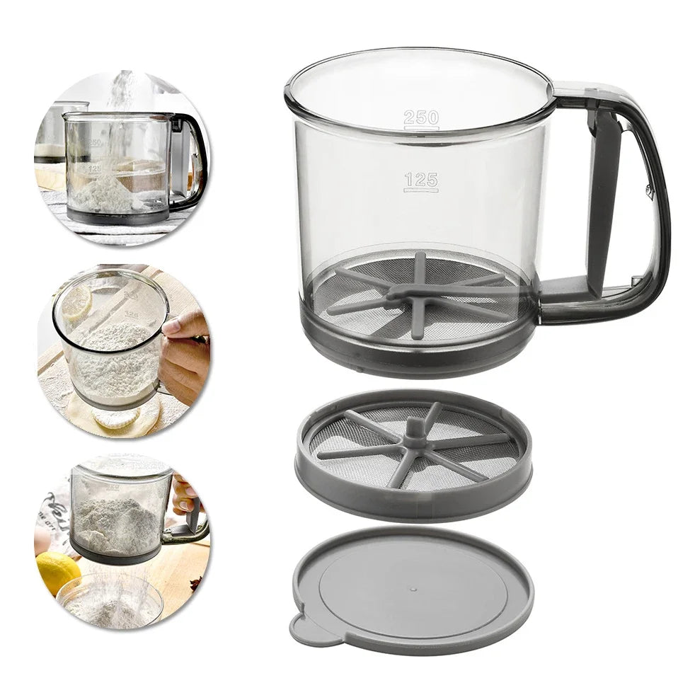 BowLift | Floura Flour Sifter | One-Hand Operation & Fine Mesh | BPA-Free | 250ml for Flour & Confectioner's Sugar