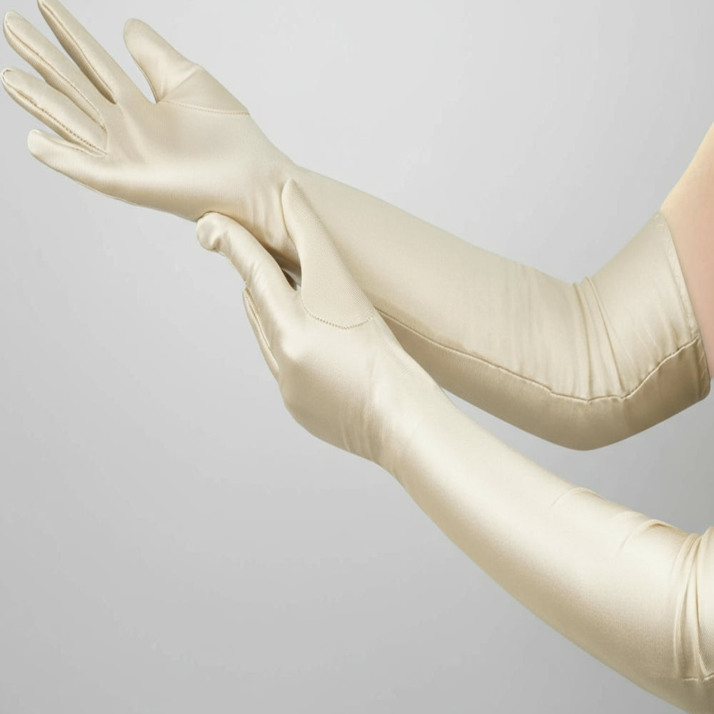 BowLift | Satin Opera Gloves Women Long Elbow Length Costume