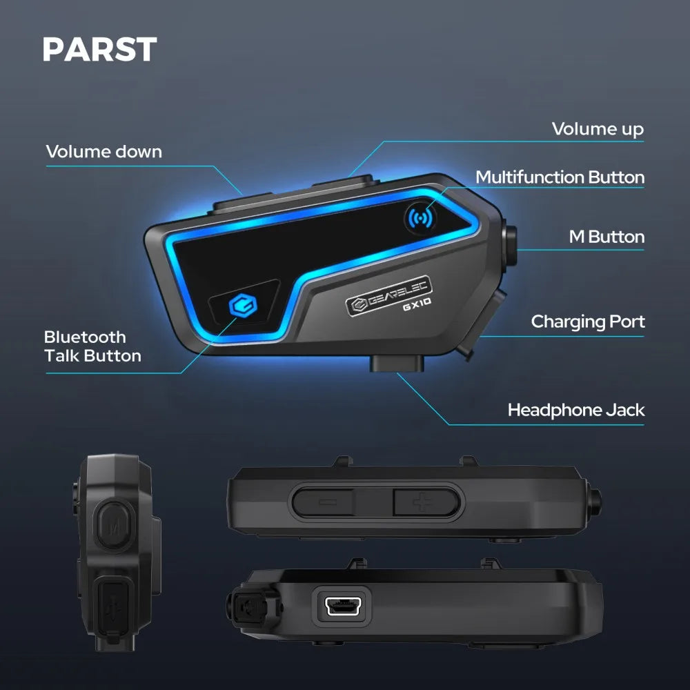 BowLift | Bluetooth Motorcycle Intercom 10 Riders & IP67 Waterproof – RideSync