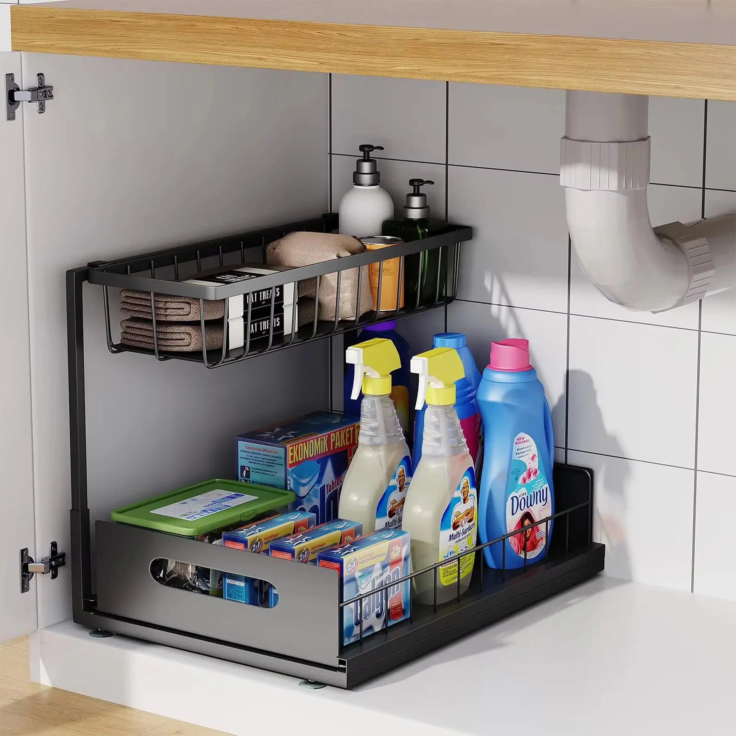 BowLift | 2-Tier Under Sink Sliding Cabinet Organiser – Arlo