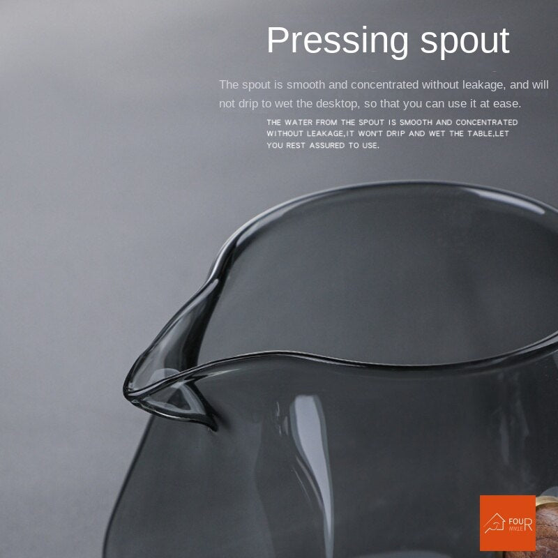 BowLift | Japanese Glass Teapot with Wooden Handle, Boiling Teapot, Electric Ceramic Stove, Tea Maker, High-Quality Tea Set, Heat-Resistant Teapot, 700 ml