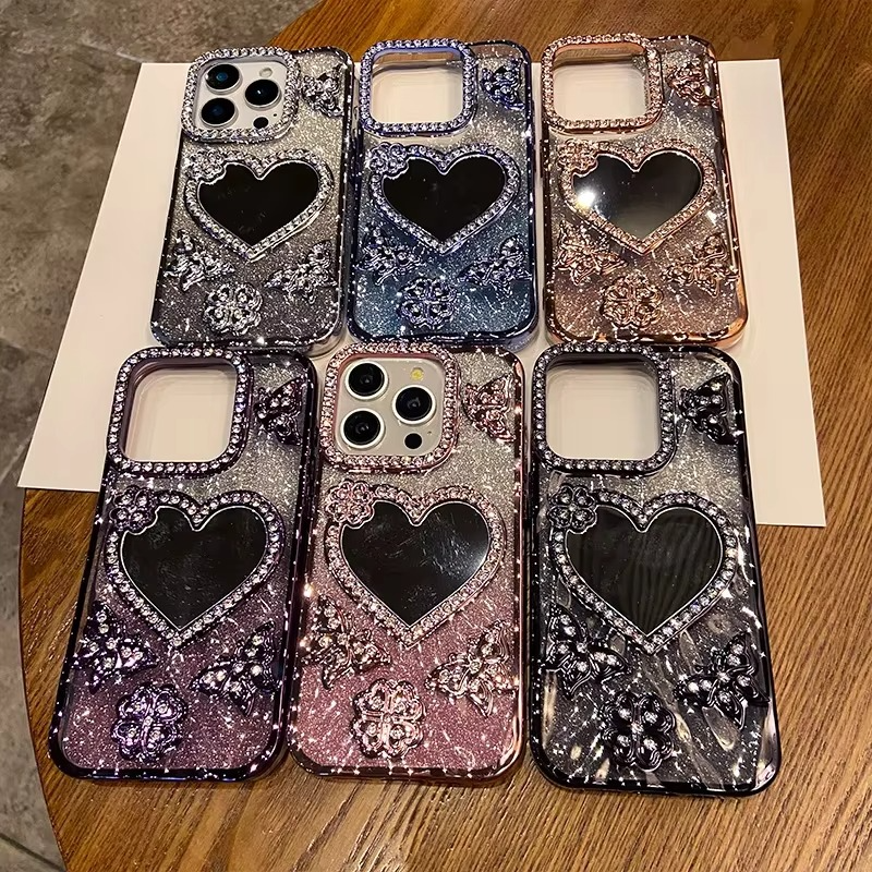 BowLift | Butterfly Glitter Diamond Mirror Case for iPhone