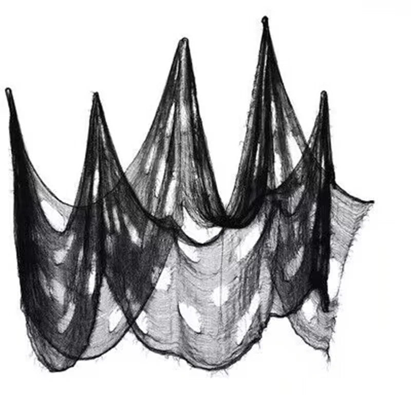 BowLift | Hanging decoration made of black gauze for Halloween — perfect for walls, fireplace, and doors