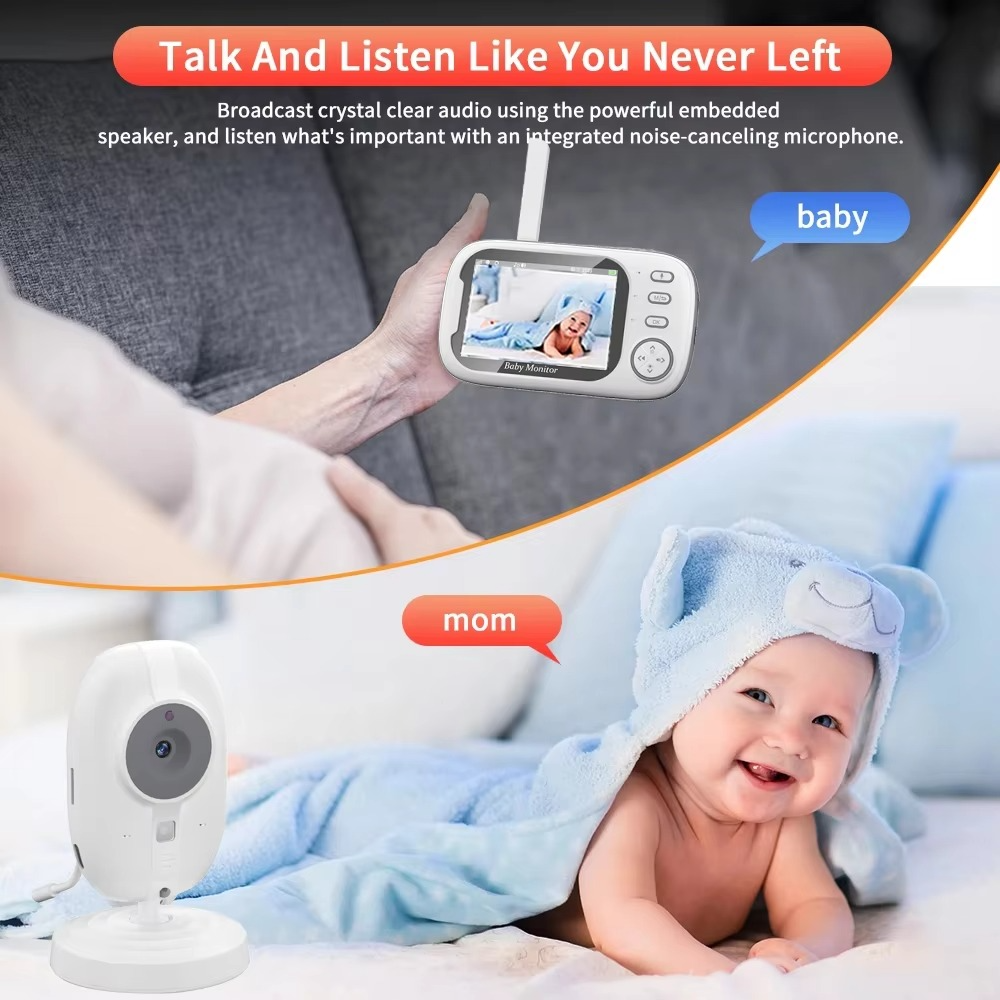 BowLift | Advanced 3.5" Wireless Baby Monitor with Night Vision, Temperature Sensor, and Two-Way Audio