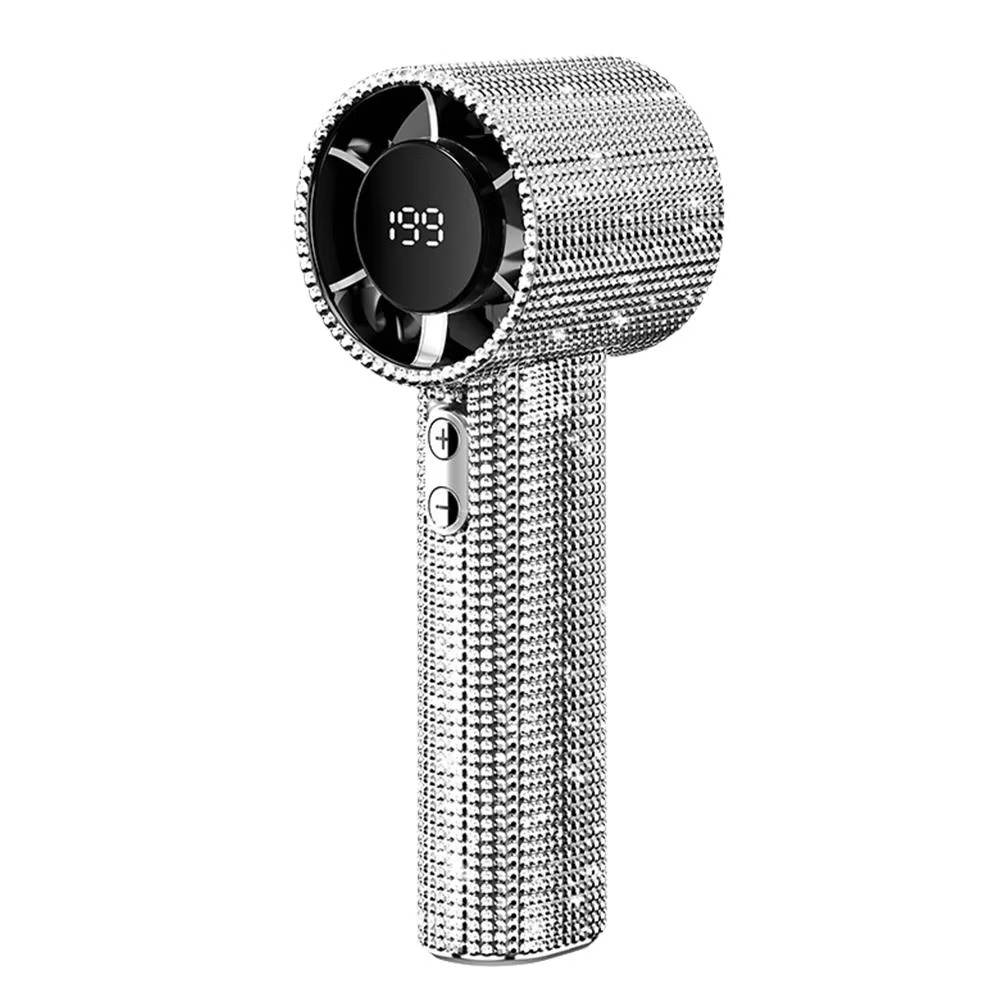 BowLift | Diamond-Embellished Portable Fan with 199 Speed Settings and Type-C Recharge