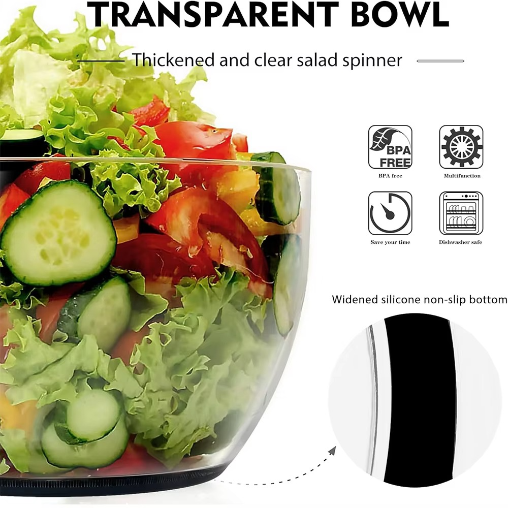 BowLift | 6.3 QT One-Handed Salad Spinner with Easy Press Drying System