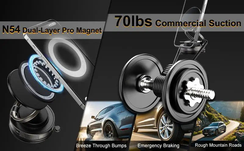 BowLift | 360° Rotatable Suction Magnetic Car Phone Holder