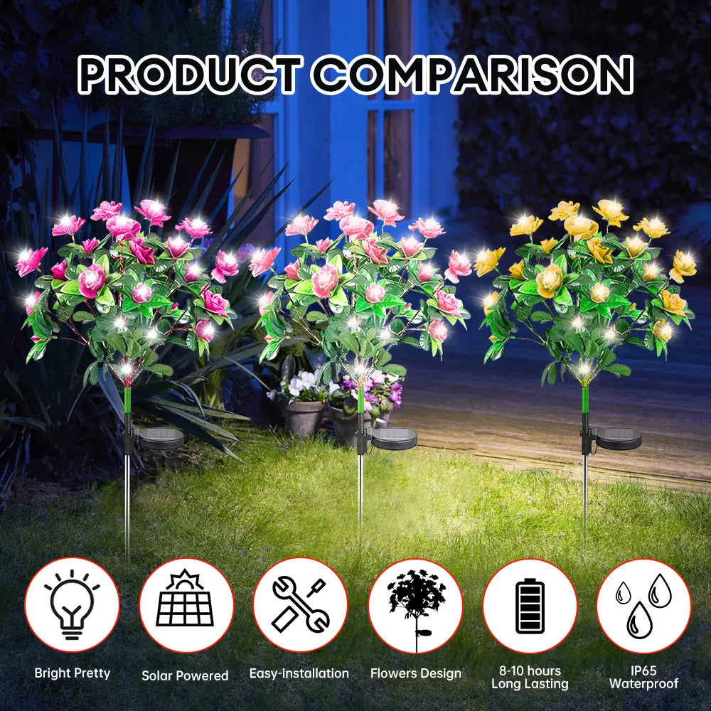 BowLift | FloraGlow Solar Garden Lamp | Azalea Design | LED | Weatherproof & Wireless | 8h Light Time
