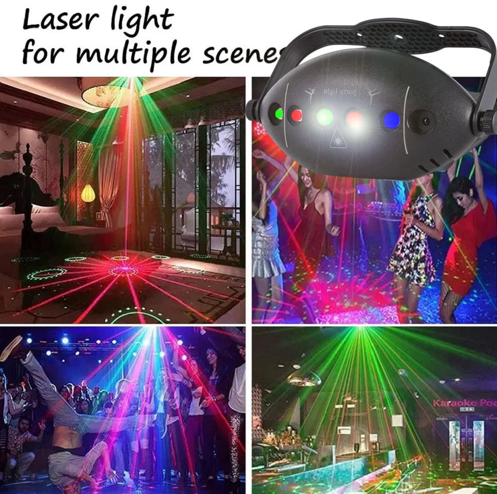 BowLift | RGB Disco Lights Stage DJ Party Laser Projector - Strobe Club Home Holiday Decoration Lamp for Party Mood
