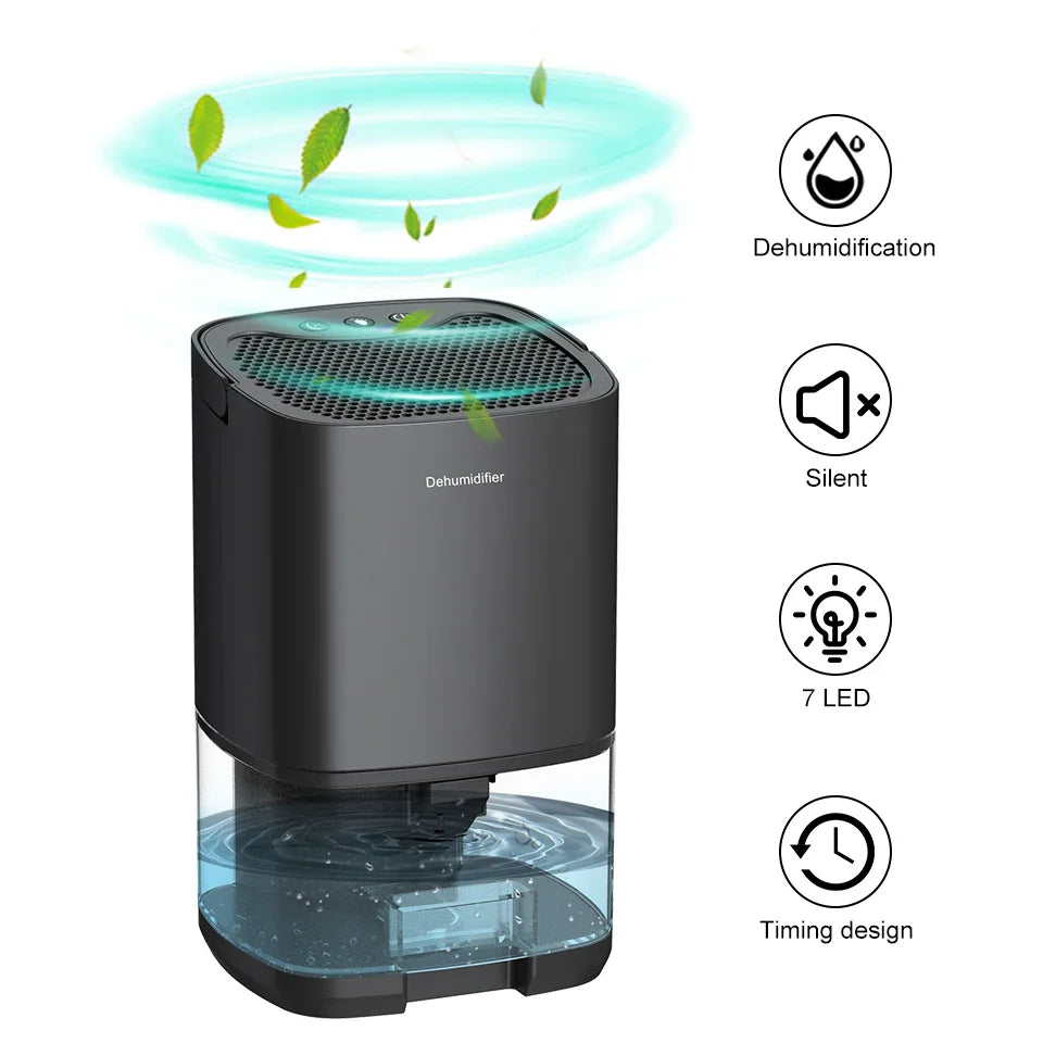 BowLift | 1000ml Portable 2-in-1 Dehumidifier with Air Filter & Night Light – Aveline