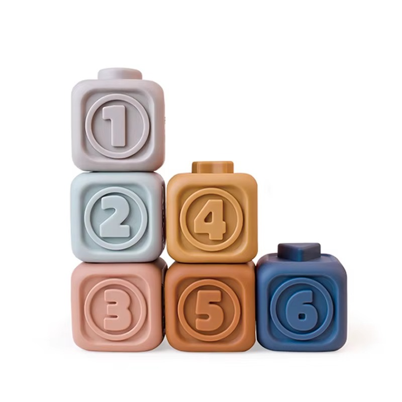 BowLift | Baby Montessori Silicone Building Blocks and Koala Teething Stacking Toy Set