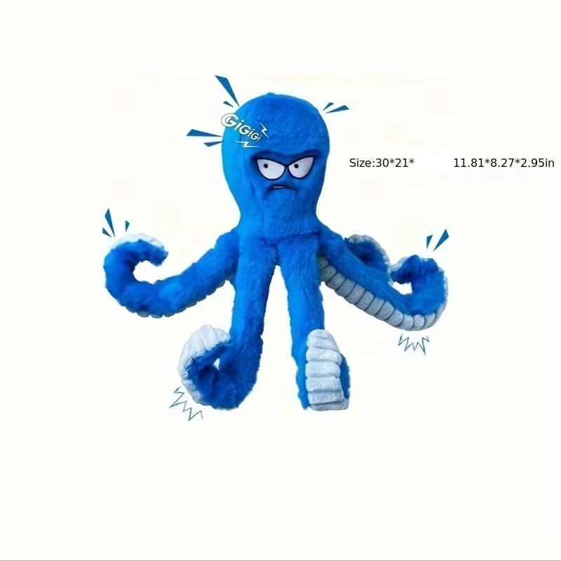 BowLift | Durable Octopus Squeaky Plush Toy for Pets