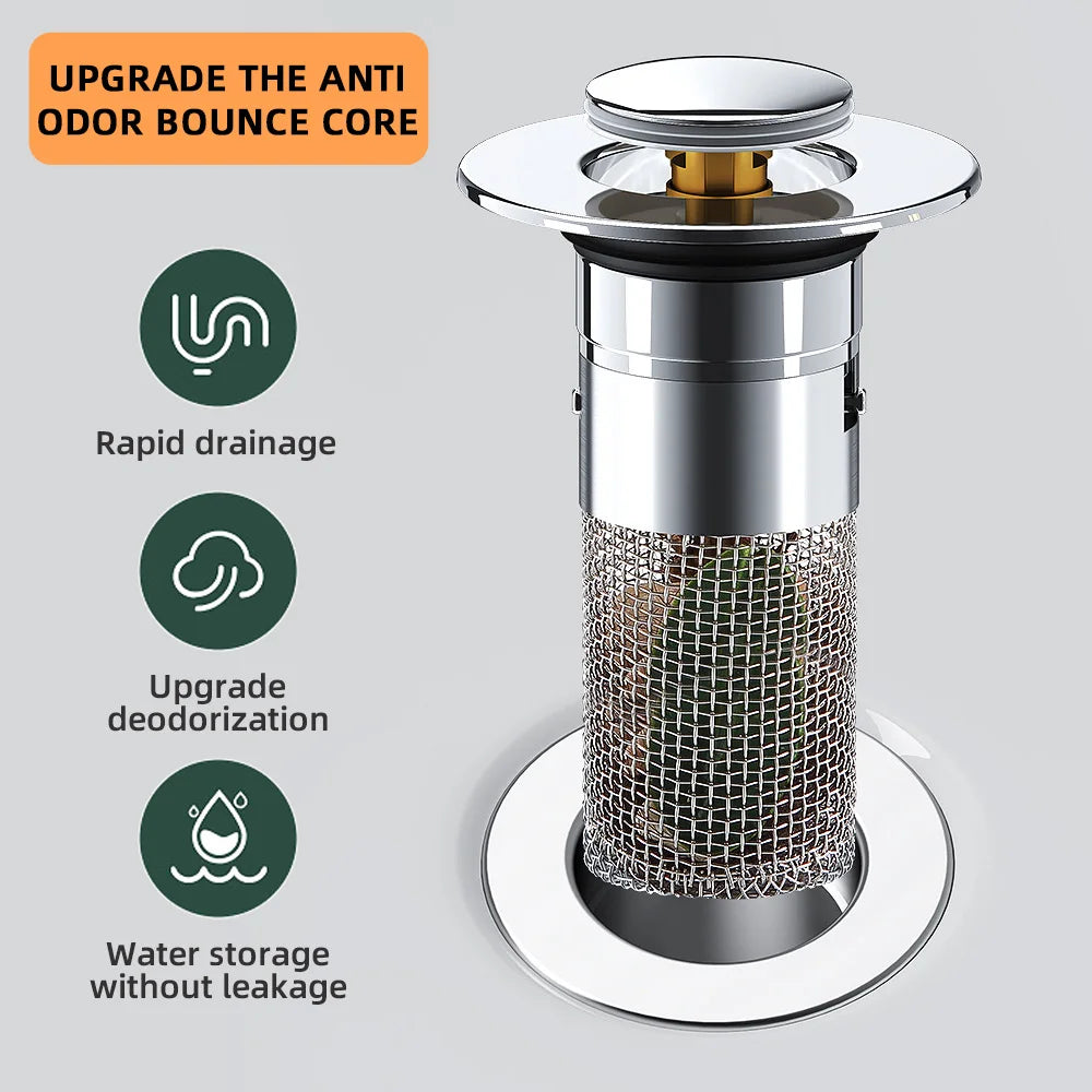 BowLift | Pop-up Anti Clogging Drain Sink Strainer Filter