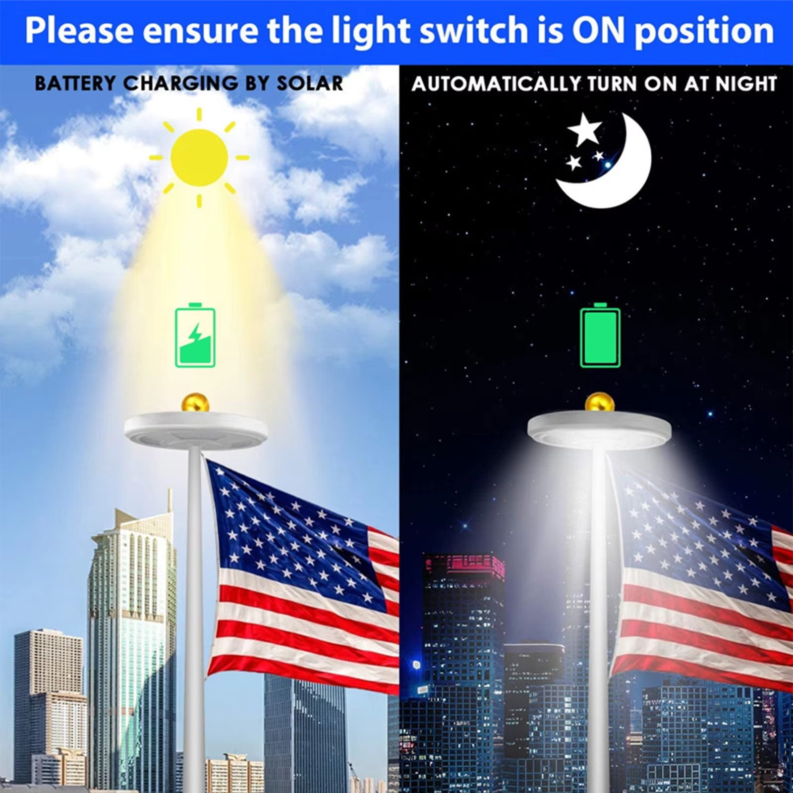 BowLift | Elite Solar-Powered LED Flagpole & Outdoor Light