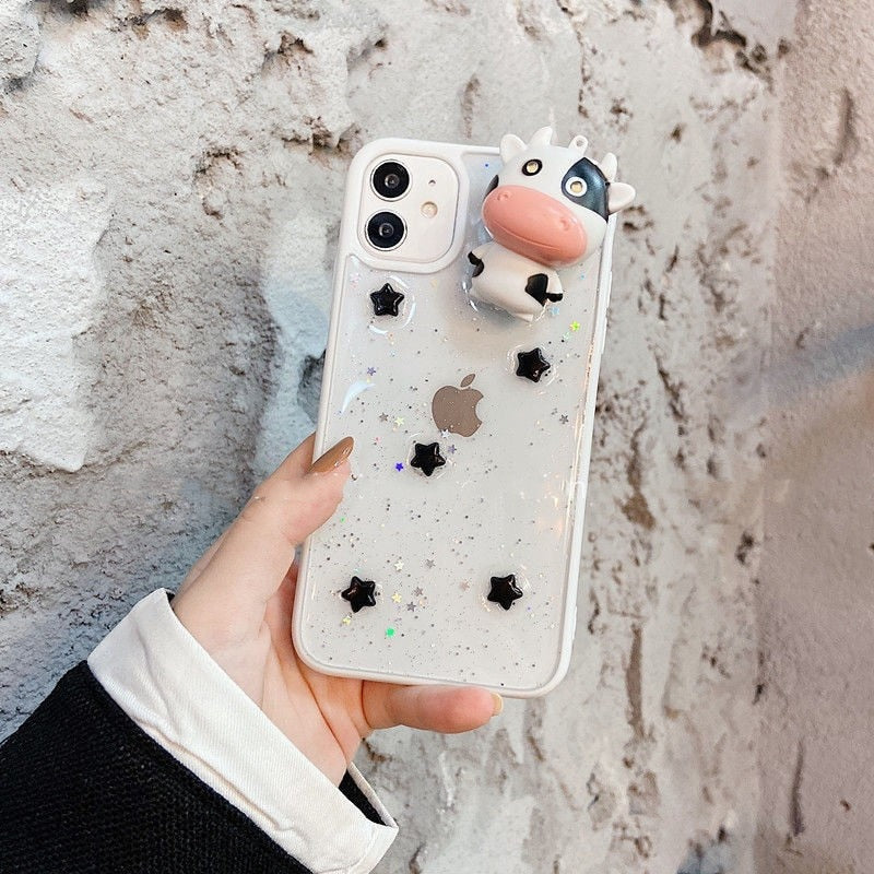 BowLift | Glowing Cow 3D Transparent iPhone Case