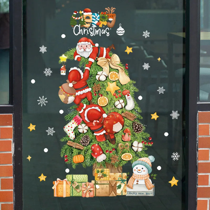 BowLift | Glimoria | Christmas Window Stickers 2025 | Santa Claus & Christmas Tree | Removable Window Stickers for Glass & Walls | Festive Decor for Christmas & New Year